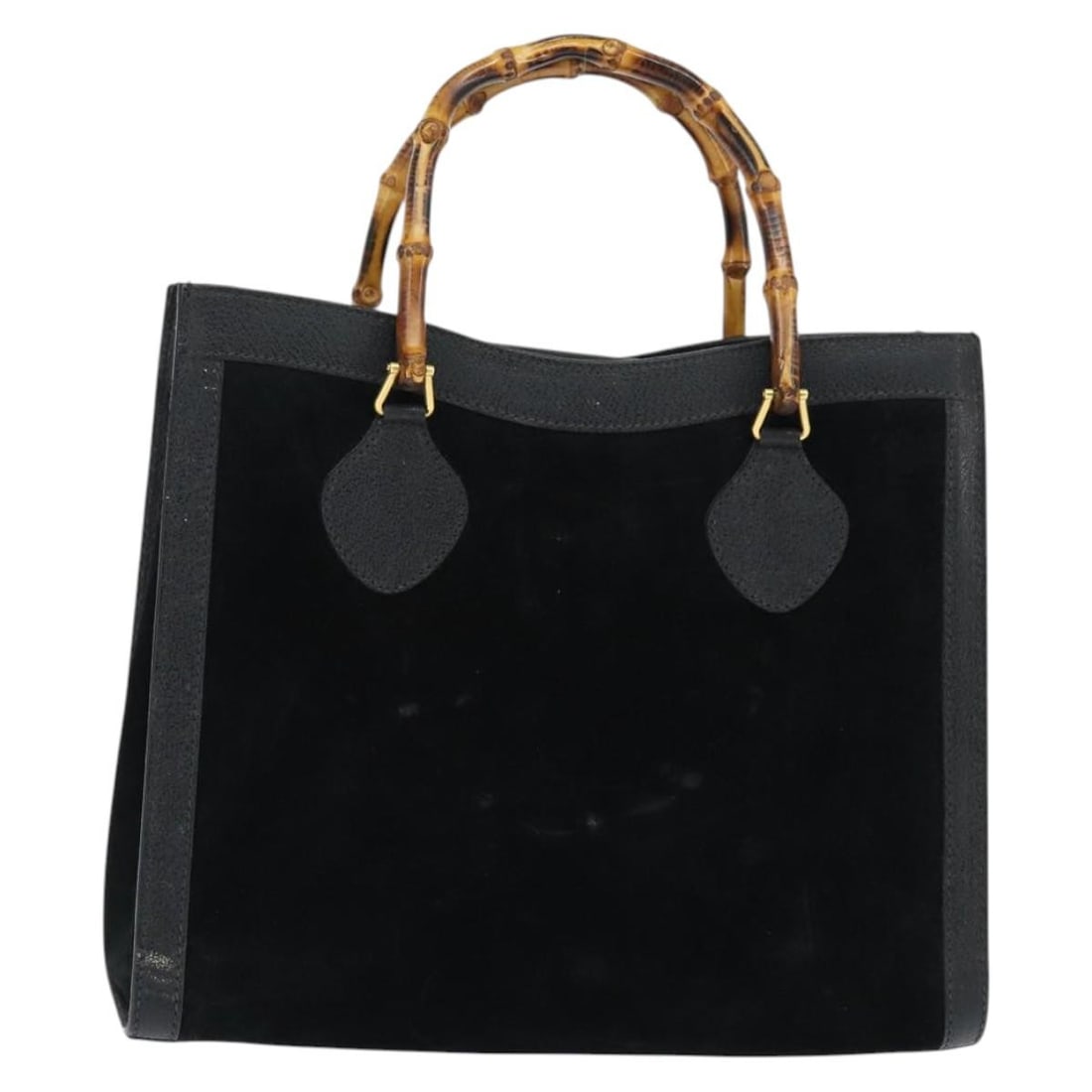 GUCCI Black Gold Suede Bamboo Tote Bag 002 2853 0260 0 Auth: GUCCI Black Gold Suede Bamboo Tote Bag 002 2853 0260 0 Auth This authentic GUCCI Bamboo Tote Bag showcases a luxurious design crafted from high-quality suede in a striking black and gold color combina