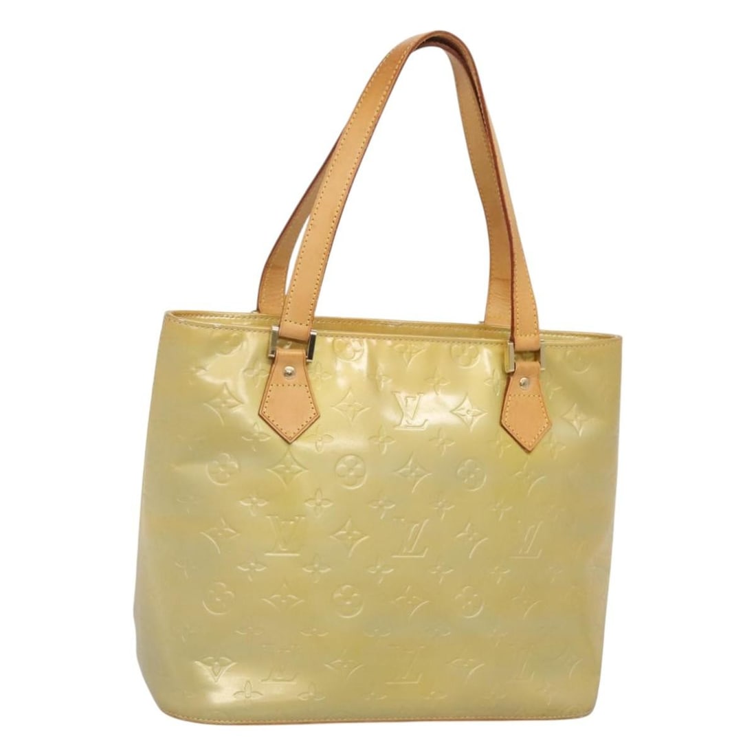 LOUIS VUITTON Monogram Vernis Houston Hand Bag Gris M91053 Authentic Patent Leather (1 of 18)