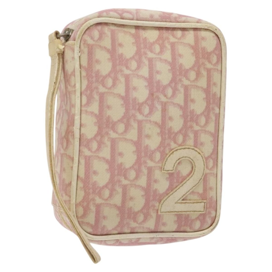 Christian Dior Pink Silver Trotter Canvas Pouch Authentic (1 of 17)