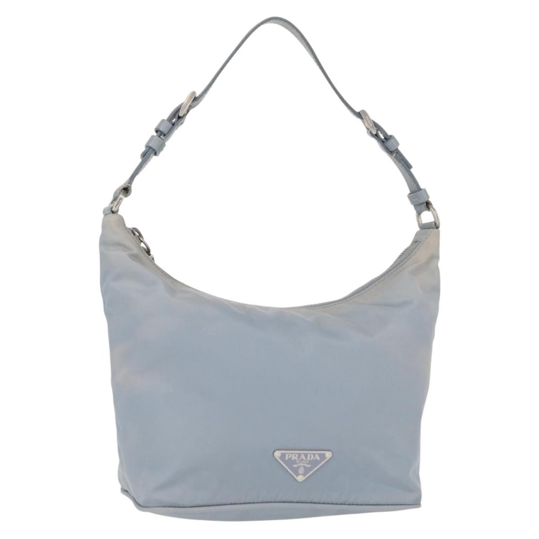 PRADA Light Blue Silver Nylon Shoulder Bag Auth 152733 Italy (1 of 18)