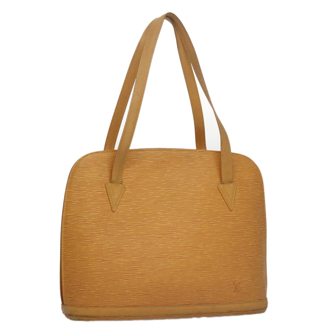 Louis Vuitton Epi Lussac Yellow Shoulder Bag M52289 Auth France: Louis Vuitton Epi Lussac Yellow Shoulder Bag M52289 Auth France This LOUIS VUITTON Epi Lussac Shoulder Bag showcases a vibrant yellow hue and is crafted from durable Epi leather, reflecting the brand'