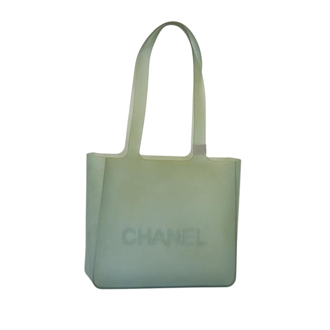 Authentic CHANEL Gray Rubber Shoulder Bag with 9.4in Strap Drop: Authentic CHANEL Gray Rubber Shoulder Bag with 9.4in Strap Drop This CHANEL shoulder bag combines functionality with chic style. Crafted from durable rubber, this bag features a sophisticated gray ext