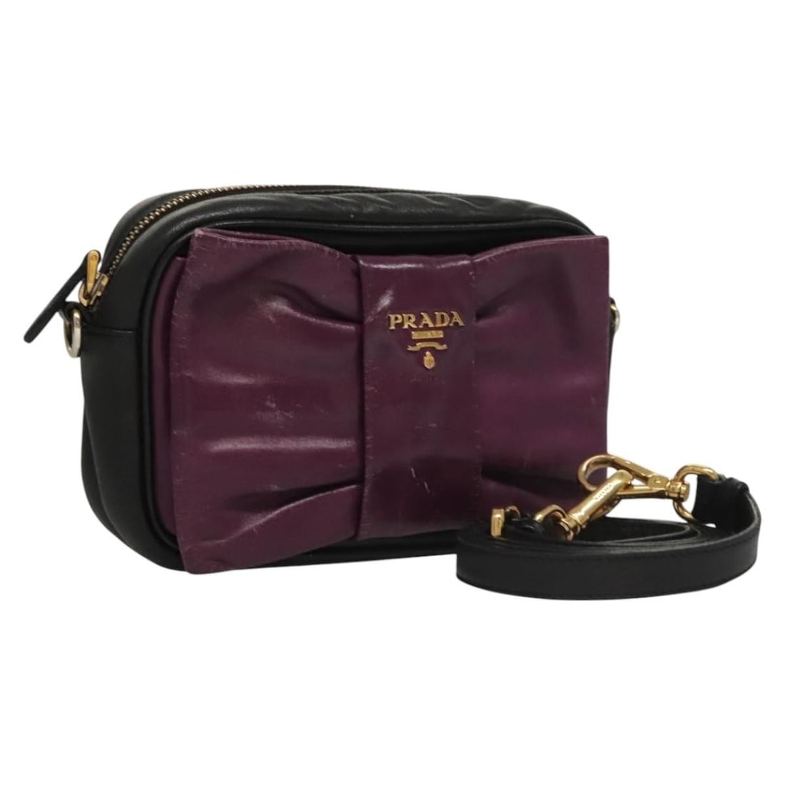 Authentic PRADA Purple Gold Leather Shoulder Bag 116078 Made in Italy: Authentic PRADA Purple Gold Leather Shoulder Bag 116078 Made in Italy Experience luxury with this PRADA Shoulder Bag, expertly crafted from premium leather in a stunning purple and gold color combinat