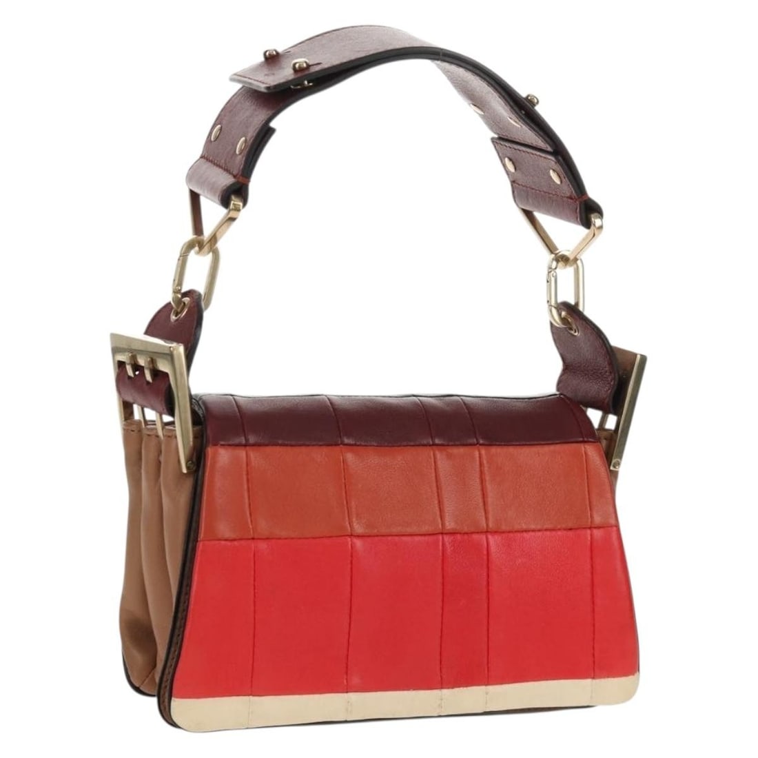 Chloe Leather Hand Bag Multicolor Gold Auth BA8653V Italy (1 of 18)