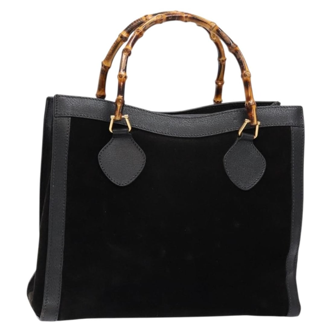 GUCCI Bamboo Hand Bag Suede Leather Black Gold 002 2853 0260 0 Authentic: GUCCI Bamboo Hand Bag Suede Leather Black Gold 002 2853 0260 0 Authentic Introducing the exquisite GUCCI Bamboo Hand Bag, a luxurious accessory crafted from high-quality suede leather in a striking bl