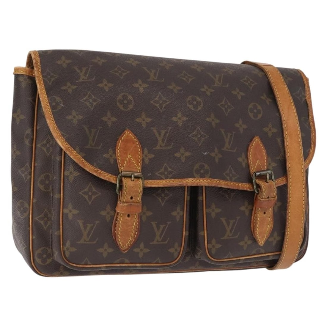 Louis Vuitton Gibeciere GM Monogram Canvas Shoulder Bag M42246 France: Louis Vuitton Gibeciere GM Monogram Canvas Shoulder Bag M42246 France This Louis Vuitton Gibeciere GM shoulder bag features the iconic Monogram canvas and is designed for everyday use. The bag was mad