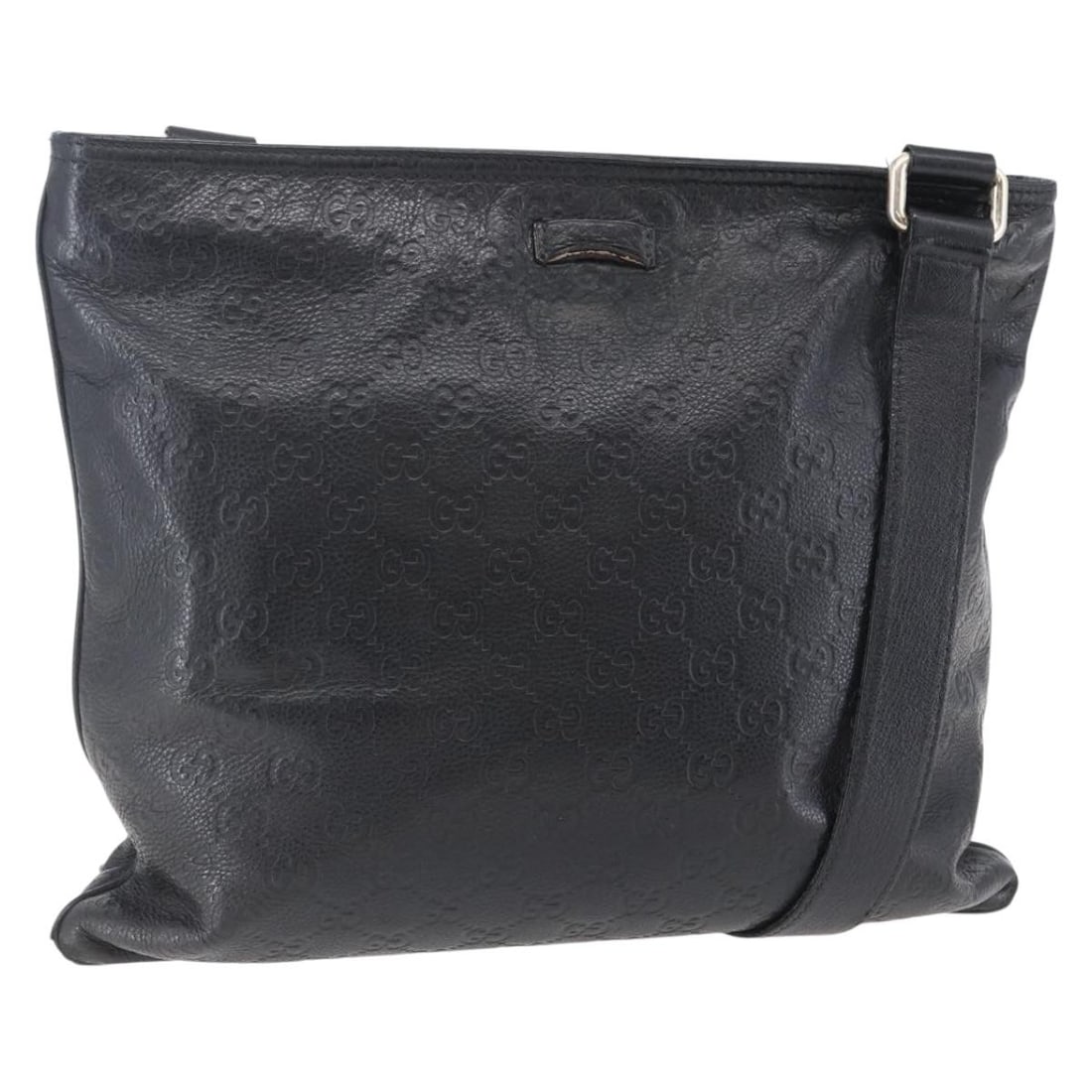 GUCCI GG Canvas Leather Shoulder Bag Black Gold 201446 Auth (1 of 18)