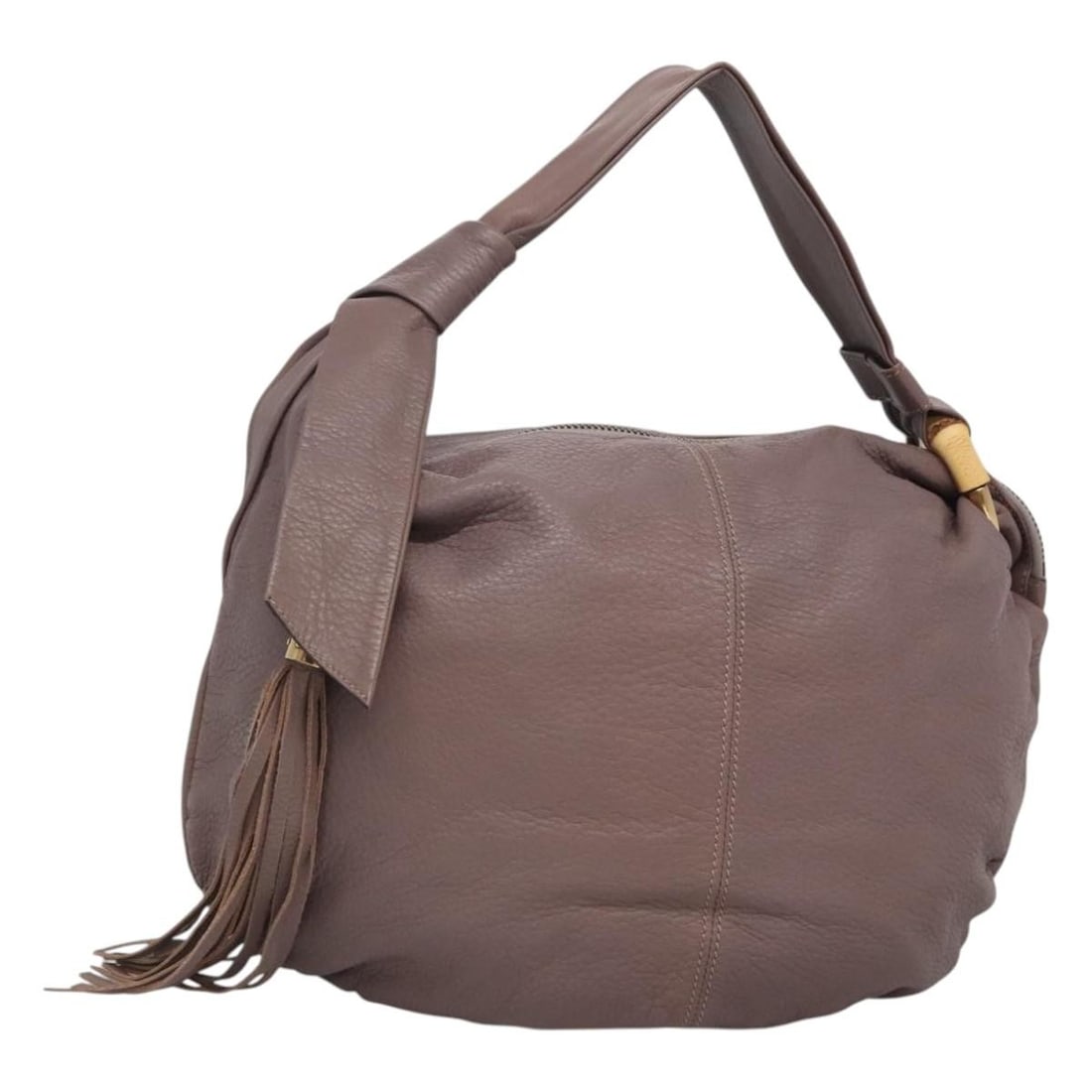 GUCCI 232930 Bamboo Shoulder Bag Leather Purple Gold Made in Italy (1 of 18)