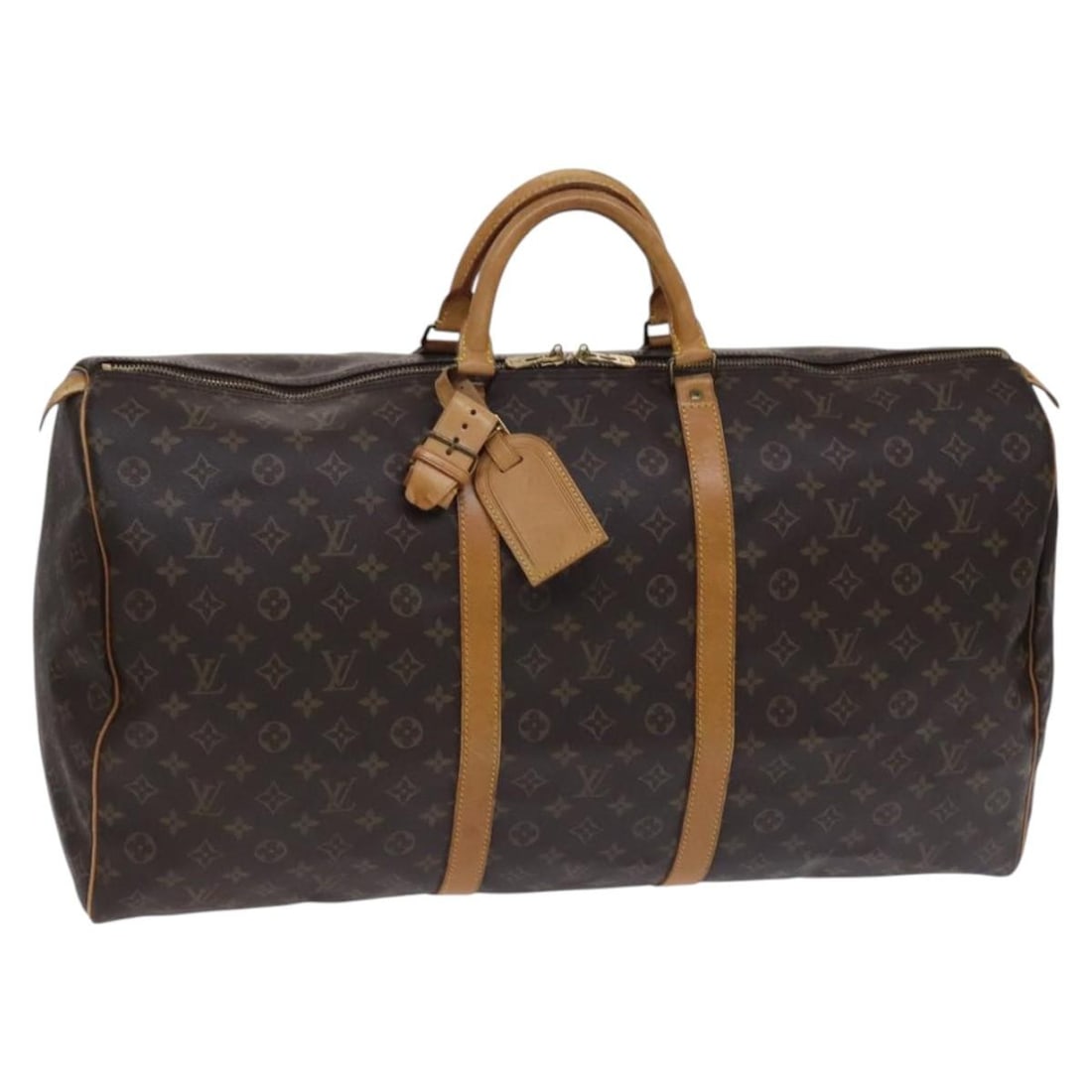 LOUIS VUITTON Monogram Keepall 60 Boston Bag M41422 Auth France: LOUIS VUITTON Monogram Keepall 60 Boston Bag M41422 Auth France This iconic LOUIS VUITTON Monogram Keepall 60 Boston Bag is a timeless classic, crafted from durable Monogram Canvas. It features a spac