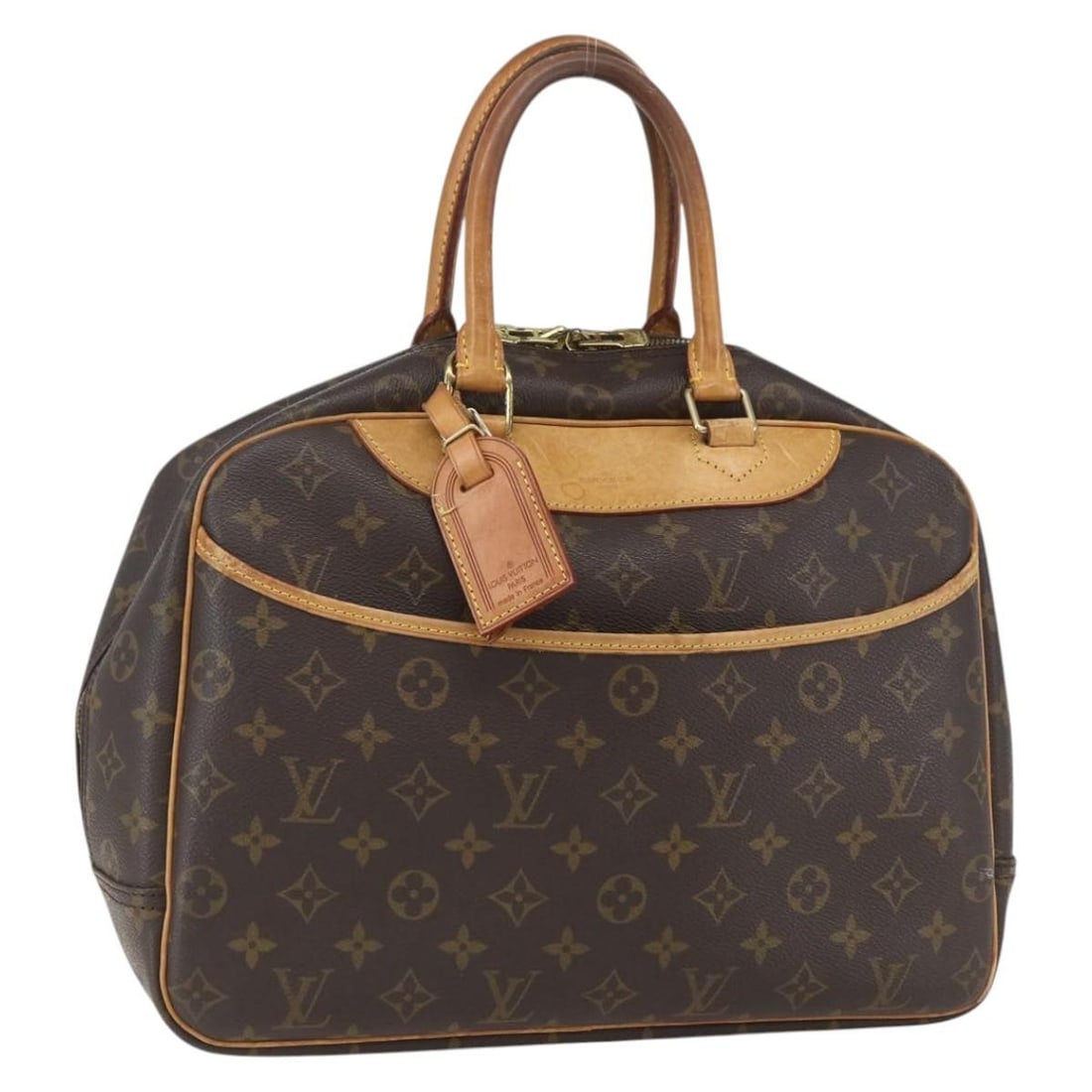Louis Vuitton Deauville Monogram Canvas Handbag M47270 with Name Tag (1 of 18)