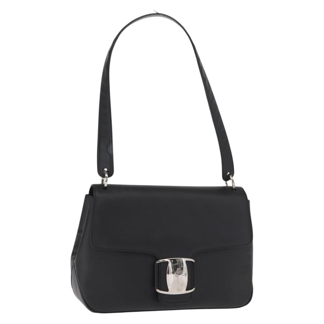 Black Leather Vala Shoulder Bag by Salvatore Ferragamo with Dust Bag (1 of 18)