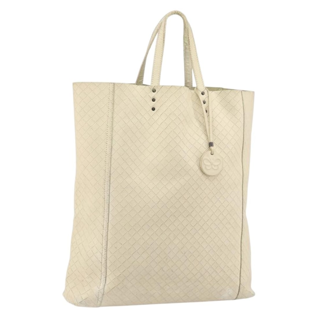 Bottega Veneta Intrecciato Cream Leather Handbag Made in Italy: Bottega Veneta Intrecciato Cream Leather Handbag Made in Italy This Bottega Veneta Intrecciato handbag is crafted from cream leather and features the brand's signature woven design. Made in Italy, the