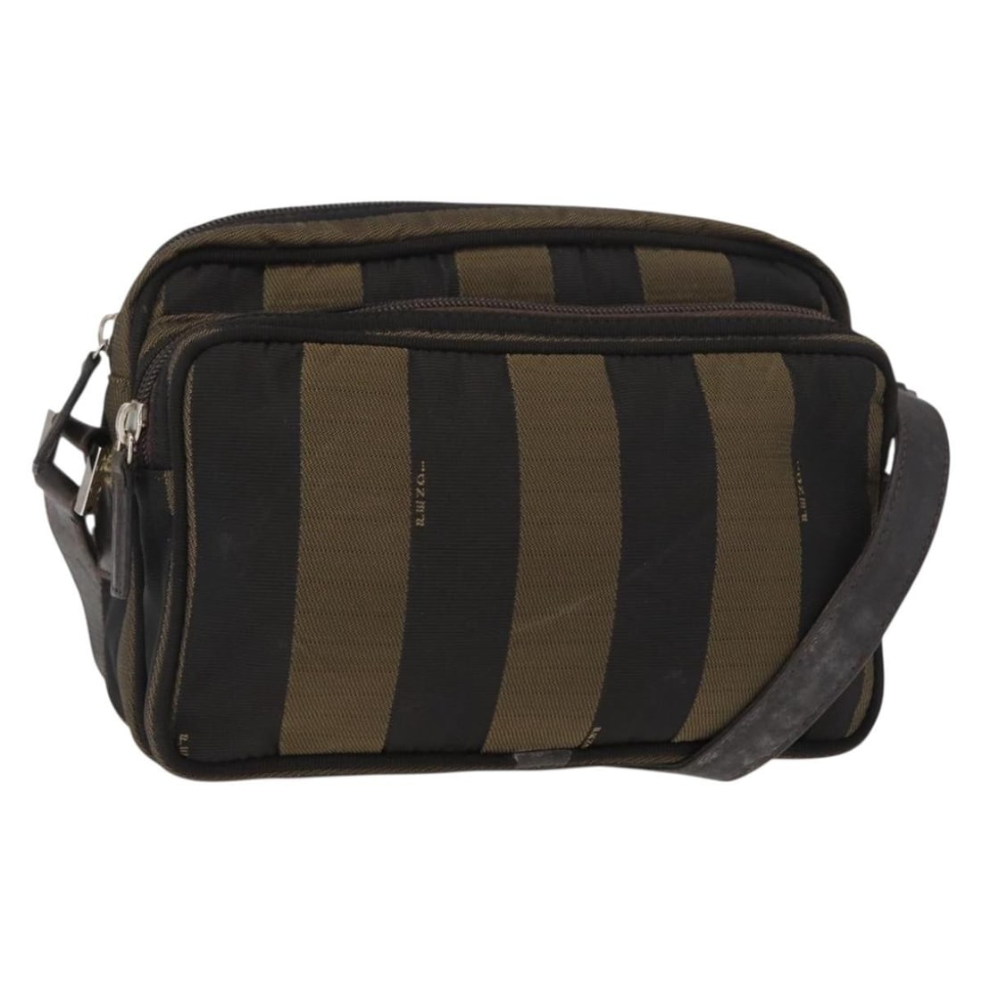 FENDI Pecan Canvas Shoulder Bag Black Brown Gold Made in Italy (1 of 18)