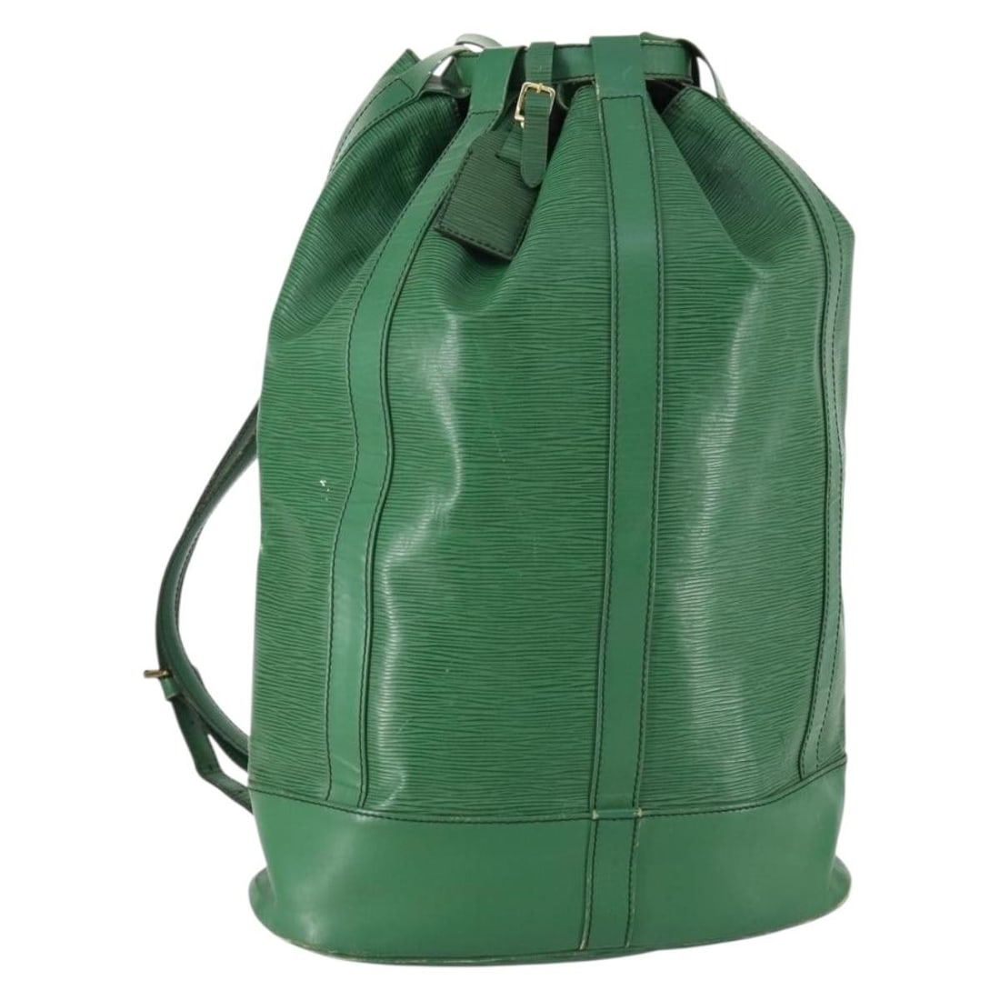 Green Epi Leather Randonnee GM Shoulder Bag by Louis Vuitton M43084: Green Epi Leather Randonnee GM Shoulder Bag by Louis Vuitton M43084 This is a Louis Vuitton Randonnee GM shoulder bag from the Epi leather collection, featuring a green exterior. The bag is made in Fr