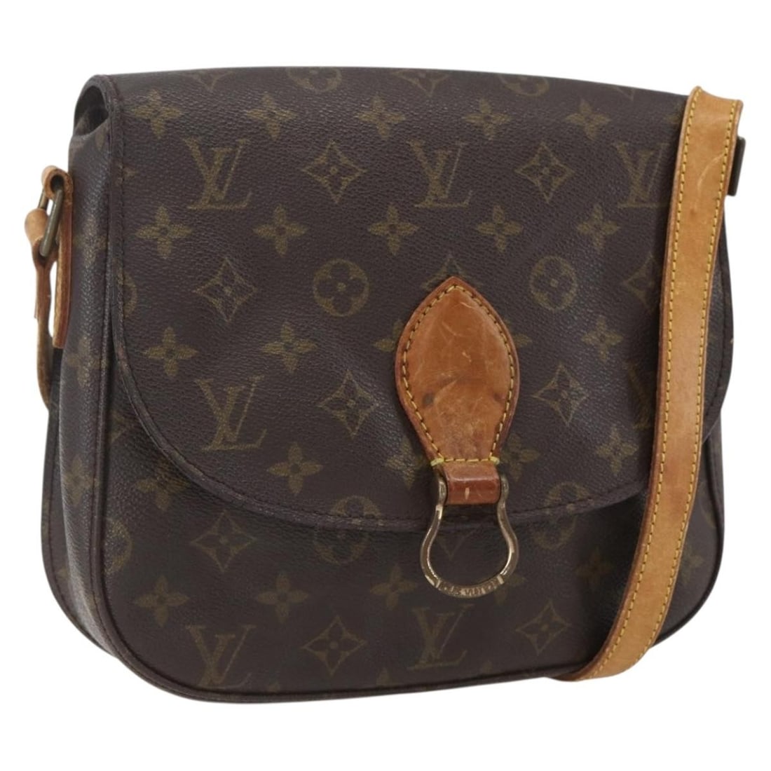 Louis Vuitton Saint Cloud MM Monogram Canvas Shoulder Bag M51243 France: Louis Vuitton Saint Cloud MM Monogram Canvas Shoulder Bag M51243 France This Louis Vuitton Monogram Saint Cloud MM Shoulder Bag features the brand's iconic monogram canvas with a structured silhouette