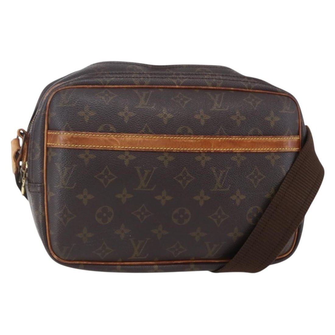 LOUIS VUITTON Monogram Reporter PM Shoulder Bag M45254 Auth France (1 of 18)
