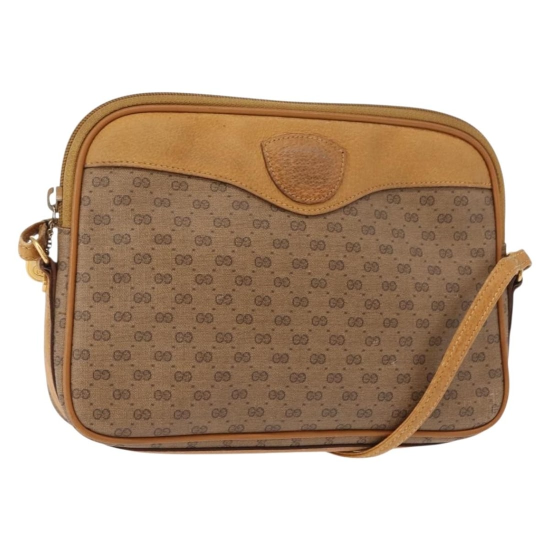 GUCCI Micro GG Supreme Beige Gold Shoulder Bag 007 123 0428 Authentic: GUCCI Micro GG Supreme Beige Gold Shoulder Bag 007 123 0428 Authentic This GUCCI Micro GG Supreme Shoulder Bag is a stylish accessory made from durable PVC leather in a chic beige and gold color schem