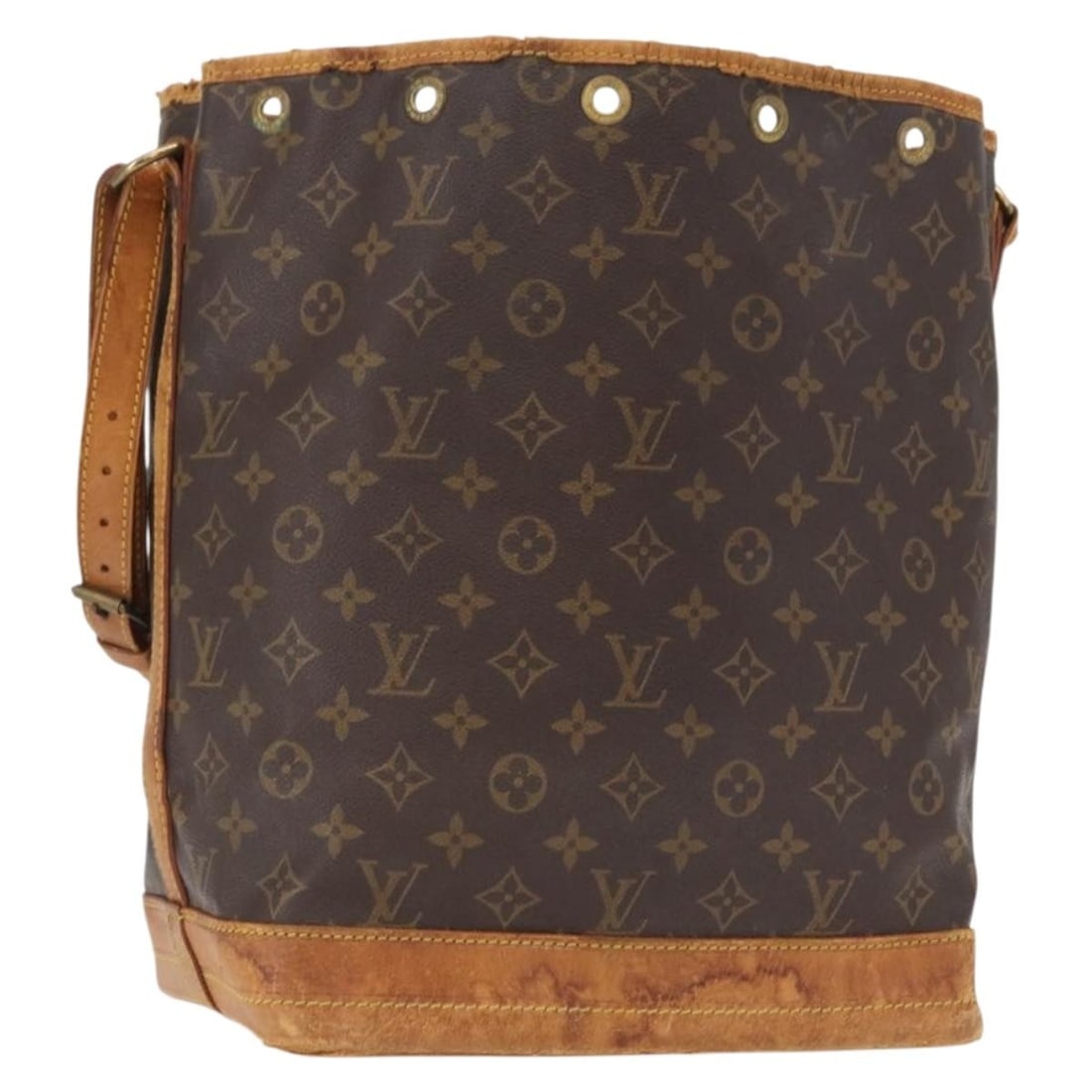 Monogram Canvas Noe Shoulder Bag by Louis Vuitton M42224 France: Monogram Canvas Noe Shoulder Bag by Louis Vuitton M42224 France This Louis Vuitton Noe Shoulder Bag features the iconic Monogram canvas exterior and is crafted in France. The bag displays signs of hea