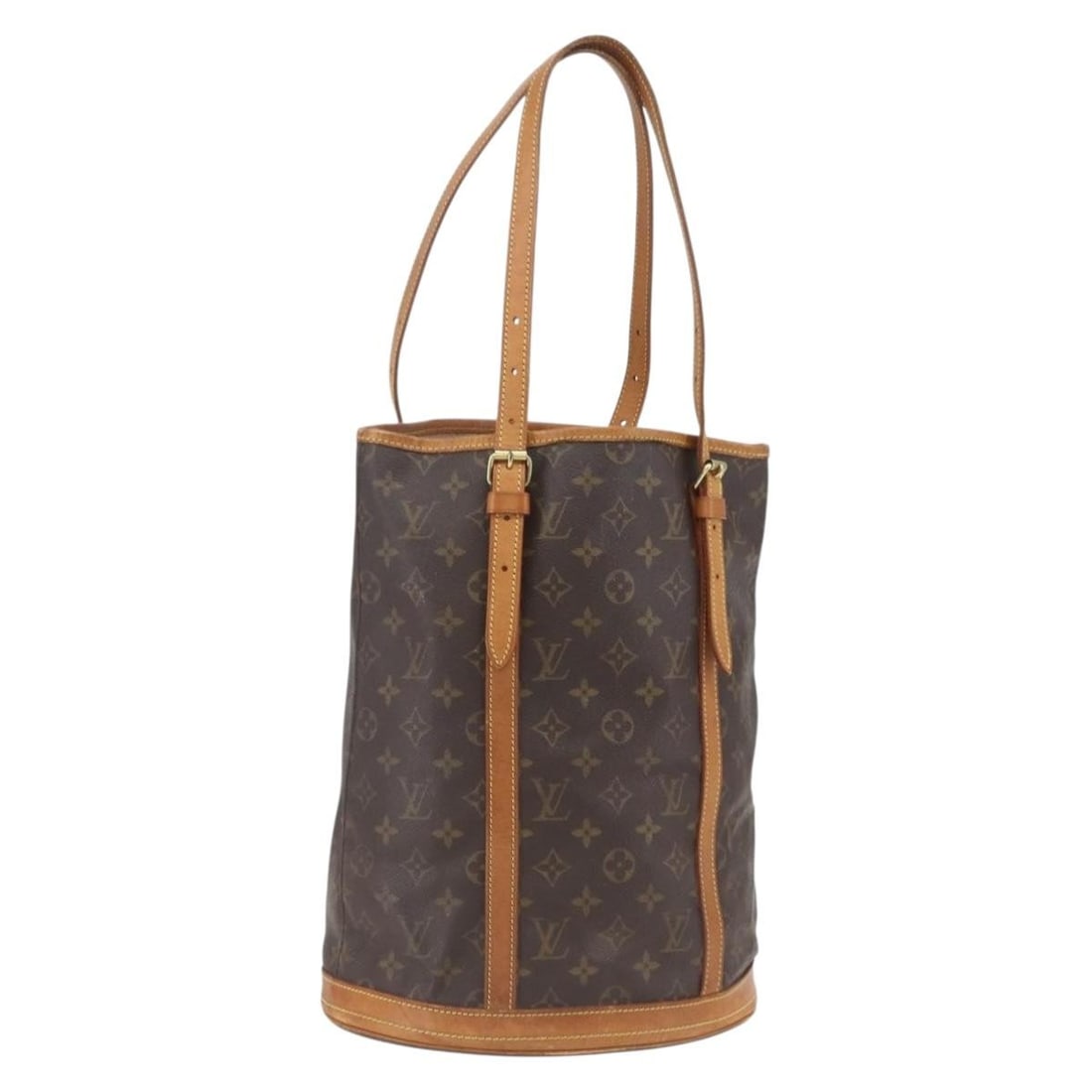 Monogram Canvas Bucket GM Shoulder Bag by Louis Vuitton M42236: Monogram Canvas Bucket GM Shoulder Bag by Louis Vuitton M42236 This Louis Vuitton Monogram Bucket GM Shoulder Bag, model M42236, is crafted from the signature Monogram canvas and features an adjustabl