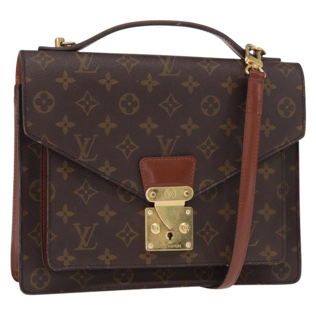 LOUIS VUITTON Monogram Monceau 28 Hand Bag M51185 Auth France (1 of 18)