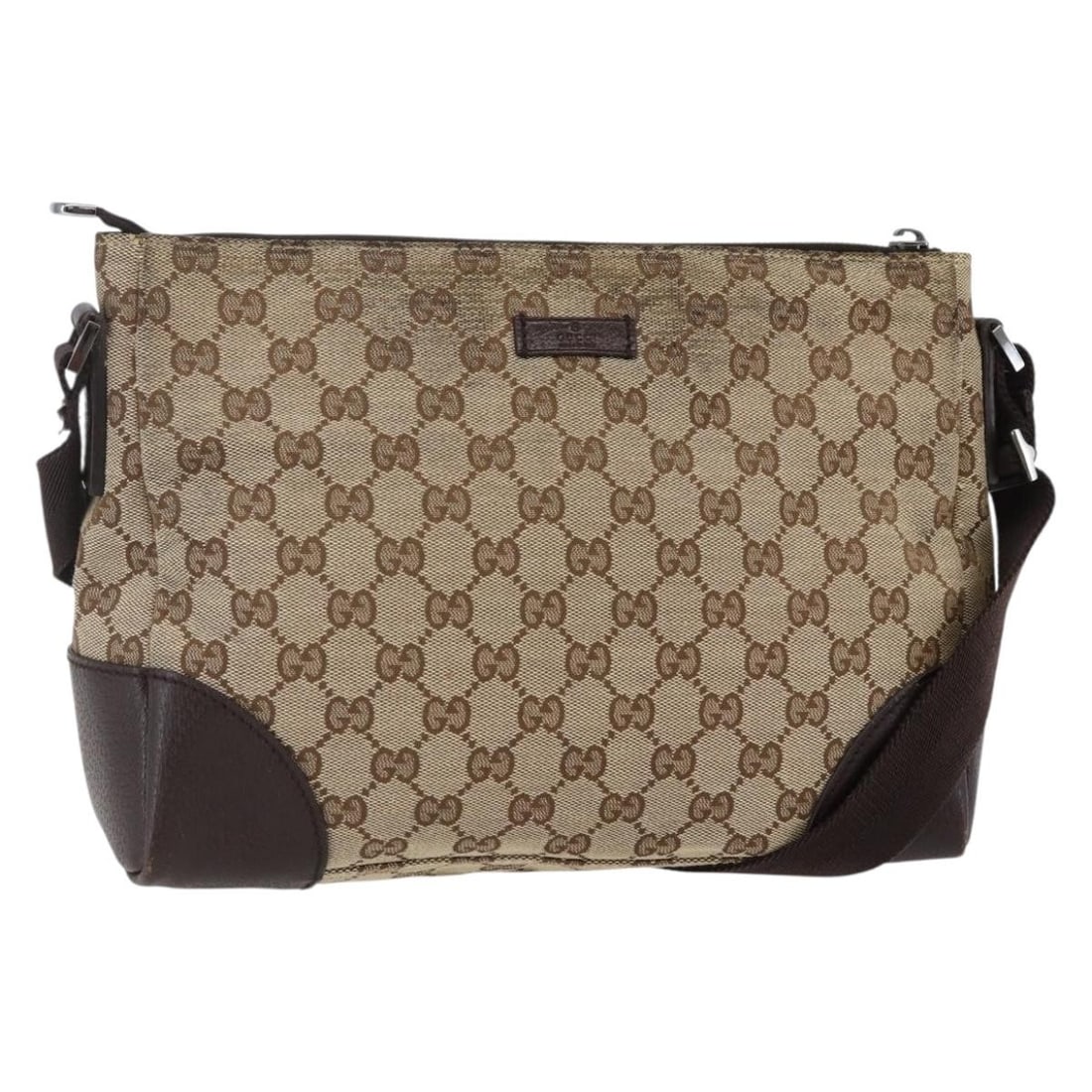 GUCCI GG Canvas Shoulder Bag Beige Silver 114273 Made in Italy (1 of 18)