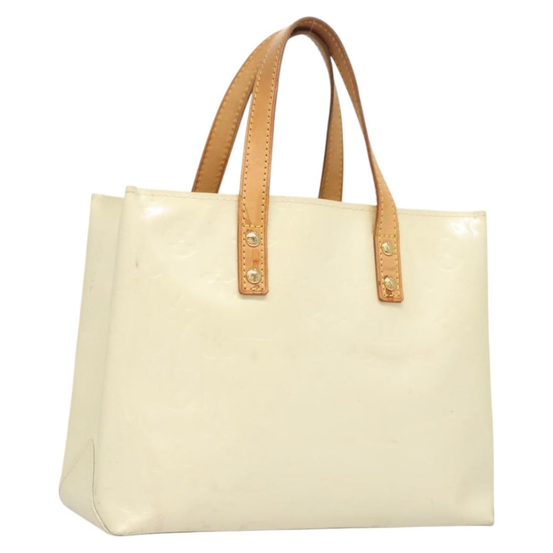 LOUIS VUITTON Monogram Vernis Reade PM Hand Bag Perle M91336 Authentic (1 of 18)