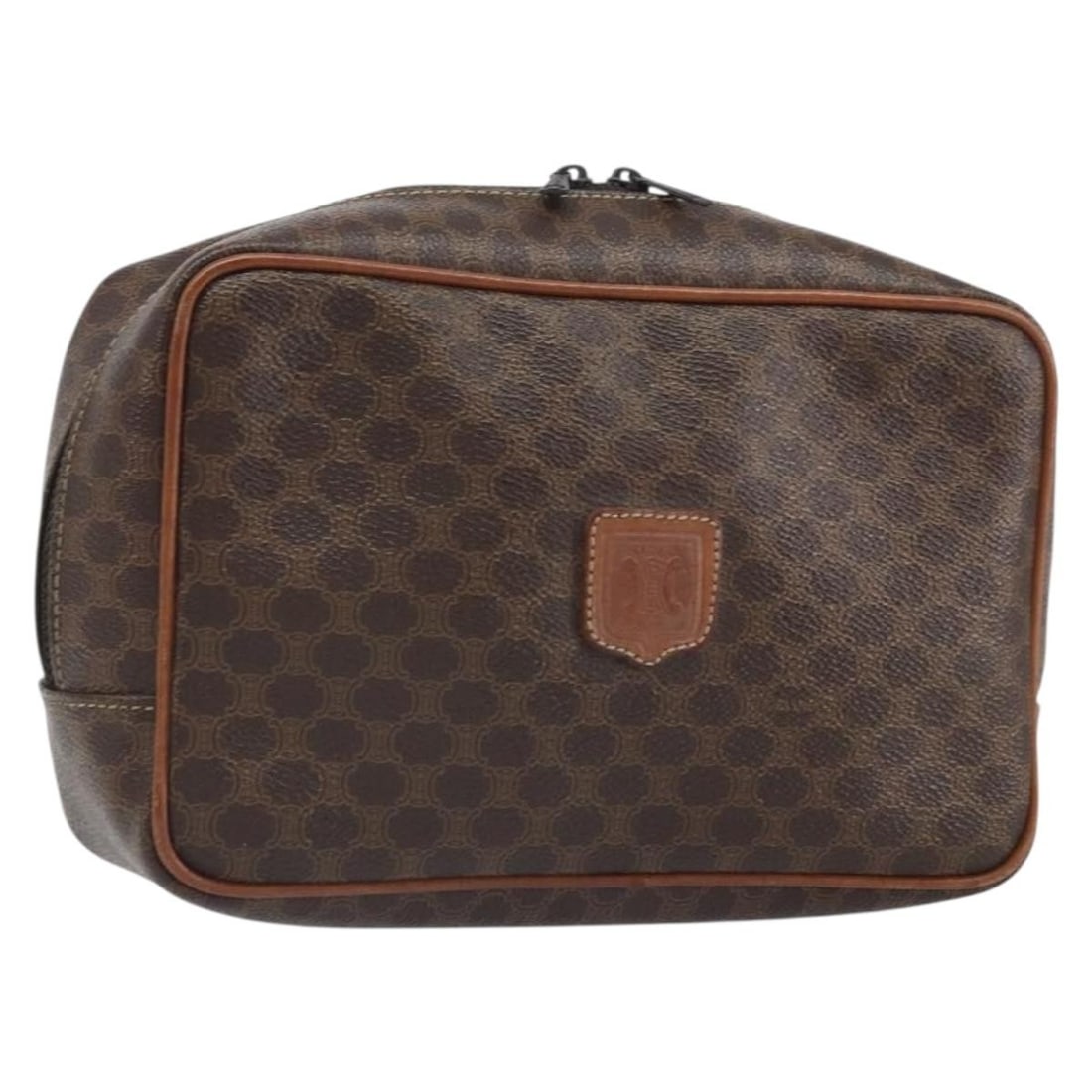 Brown Macadam Canvas and PVC Leather Celine Pouch Bag (1 of 18)