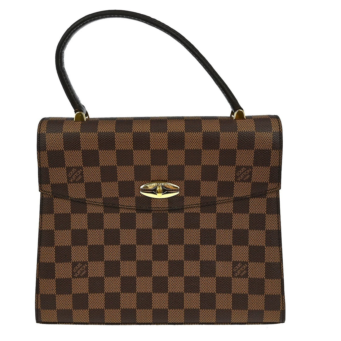 Louis Vuitton Malesherbes Damier Brown Top Handle Satchel N51379: Louis Vuitton Malesherbes Damier Brown Top Handle Satchel N51379 This vintage Louis Vuitton Malesherbes handbag features the iconic Damier pattern in brown with a top handle design. The bag is crafted
