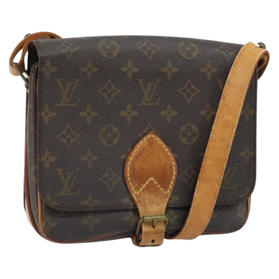 Monogram Canvas Cartouchiere MM Shoulder Bag by Louis Vuitton M51253: Monogram Canvas Cartouchiere MM Shoulder Bag by Louis Vuitton M51253 This is a Louis Vuitton Monogram Cartouchiere MM shoulder bag, crafted in signature monogram canvas with leather accents. The bag f