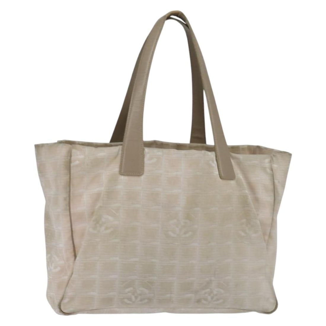 CHANEL Beige Gold Nylon Travel Line Tote Bag Auth 8517446 (1 of 18)