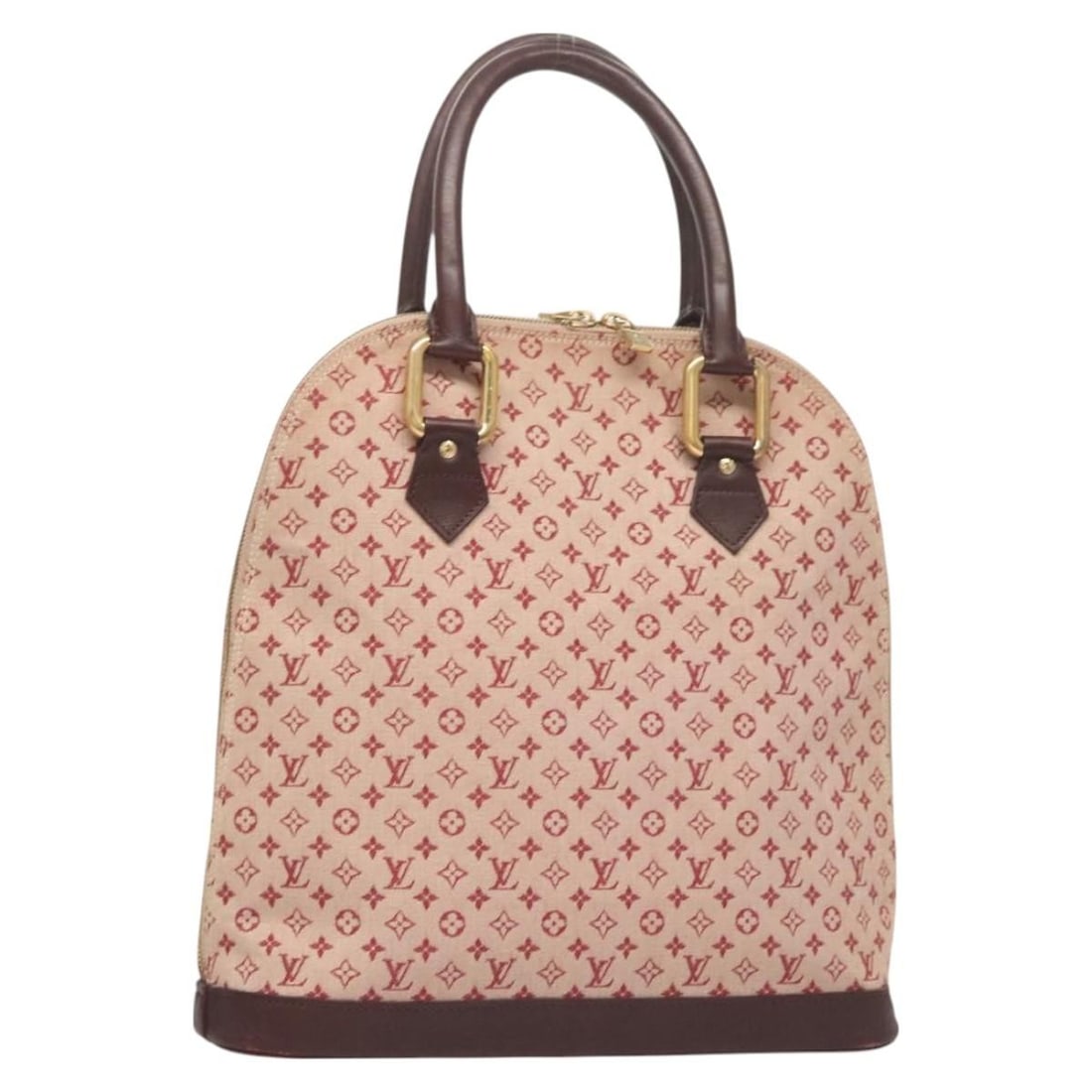 LOUIS VUITTON Monogram Mini Alma Haut Hand Bag Red M92204 Made in France (1 of 18)