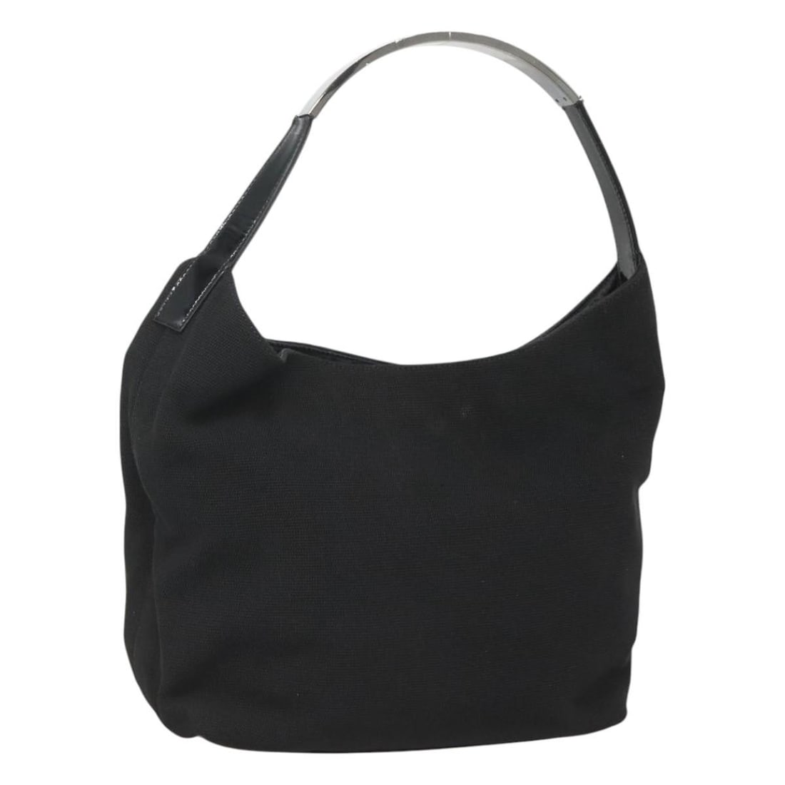 GUCCI 001 3298 Black Silver Nylon Shoulder Bag Italy Authentic: GUCCI 001 3298 Black Silver Nylon Shoulder Bag Italy Authentic This authentic GUCCI shoulder bag is crafted from durable nylon in a sleek black and silver color combination. Designed for style and pra