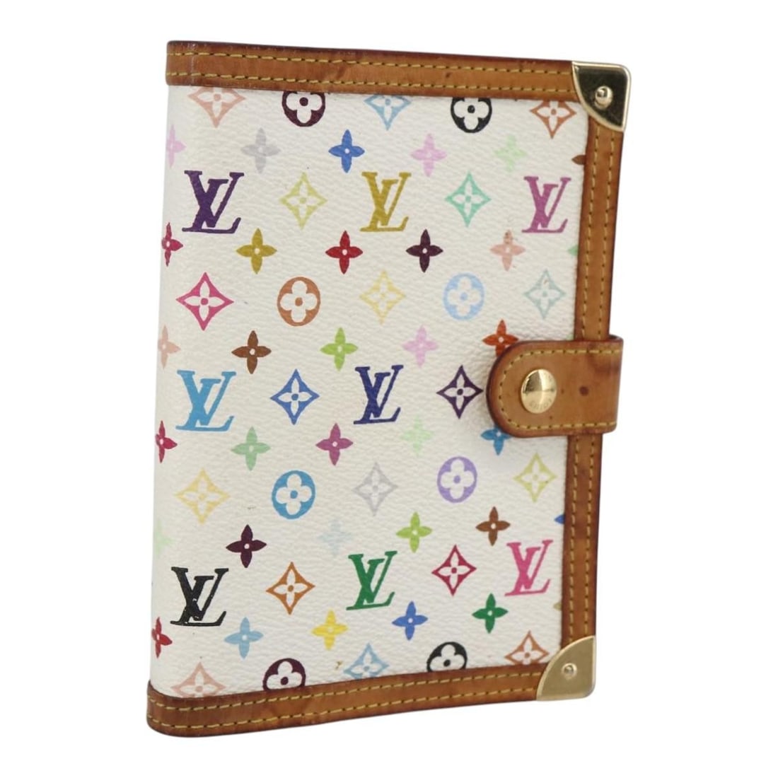 Louis Vuitton Multicolor Monogram PM Agenda Day Planner Cover White R21074 (1 of 18)