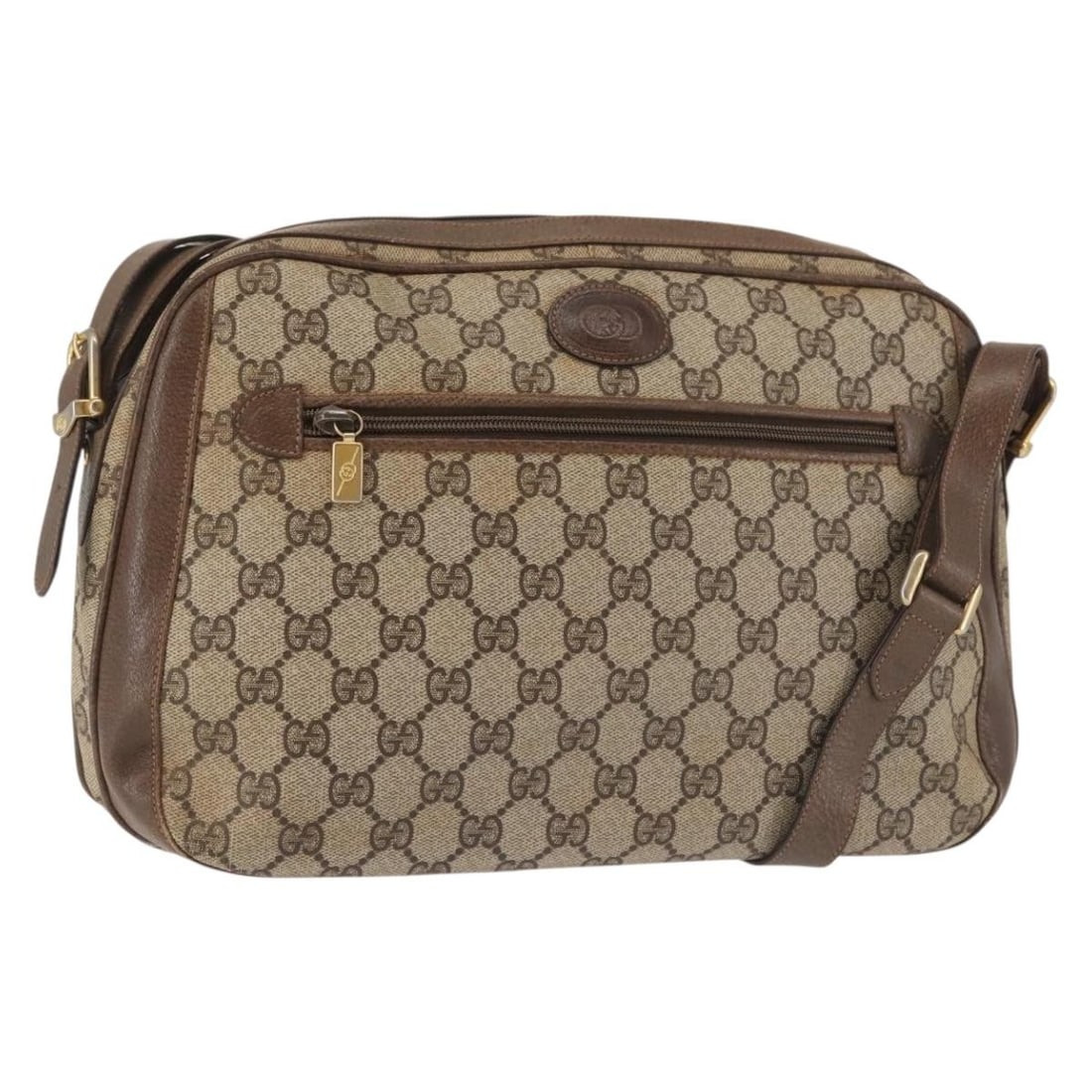 GUCCI GG Supreme PVC Shoulder Bag Beige Silver 001-46-5532 Auth: GUCCI GG Supreme PVC Shoulder Bag Beige Silver 001-46-5532 Auth This authentic GUCCI GG Supreme Shoulder Bag is an elegant accessory crafted in Italy. Featuring a stylish beige and silver color palett