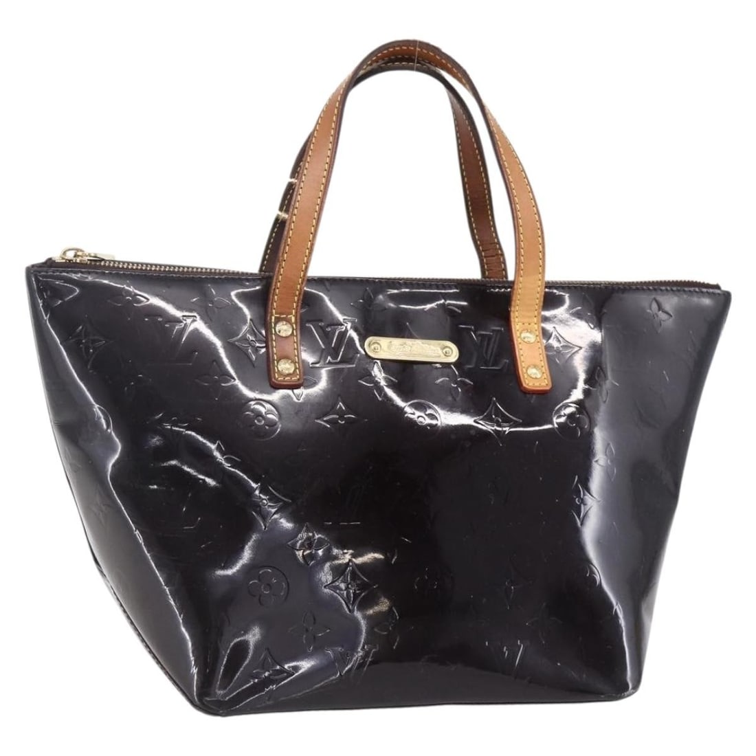 LOUIS VUITTON Monogram Vernis Bellevue PM Hand Bag Amarante M93585 Authentic (1 of 18)