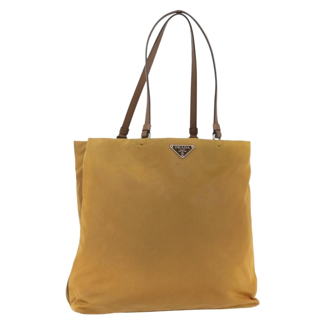 PRADA Nylon Tote Bag Yellow Silver Authentic 157014 Italy: PRADA Nylon Tote Bag Yellow Silver Authentic 157014 Italy This PRADA Tote Bag combines functionality and style, crafted from durable nylon in an eye-catching yellow and silver color scheme. The bag's