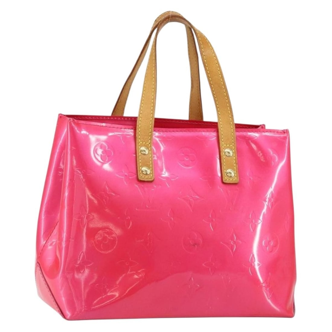 LOUIS VUITTON Monogram Vernis Reade PM Fuchsia Pink Handbag M91221 (1 of 18)