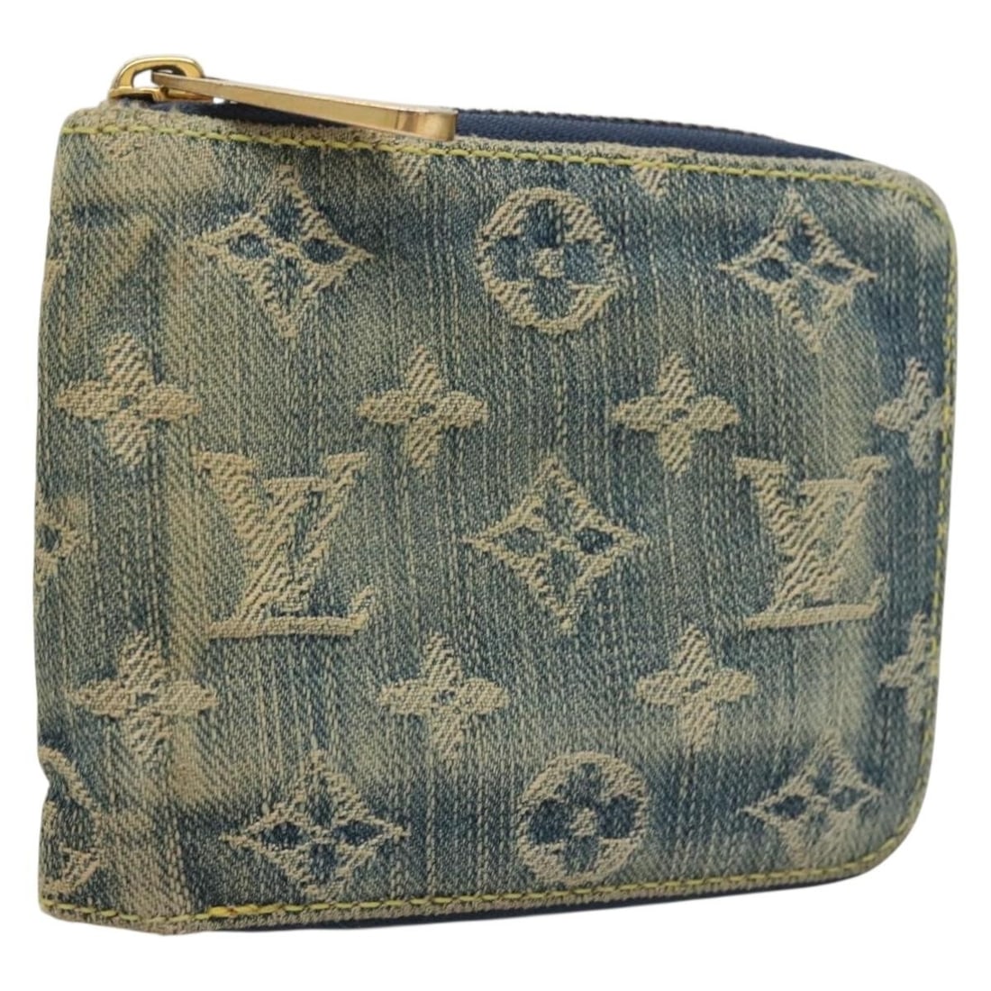 LOUIS VUITTON Monogram Denim Mini Zippy Wallet Blue M95342 Authentic (1 of 18)