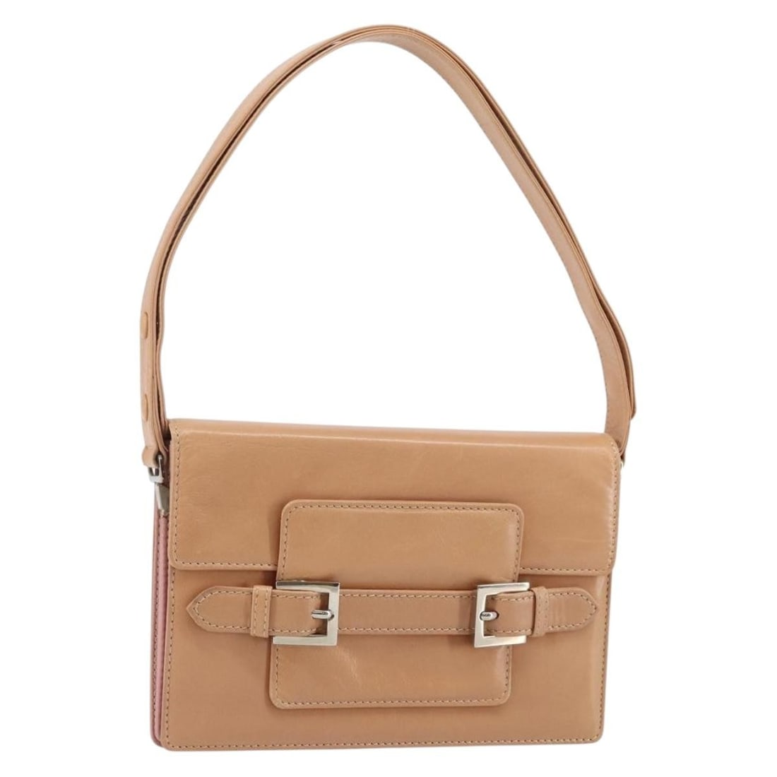 FENDI Pink Silver Leather Shoulder Bag Auth Italy 142903: FENDI Pink Silver Leather Shoulder Bag Auth Italy 142903 This authentic FENDI shoulder bag is crafted from high-quality leather in a stylish pink and silver color combination, perfect for adding a pop