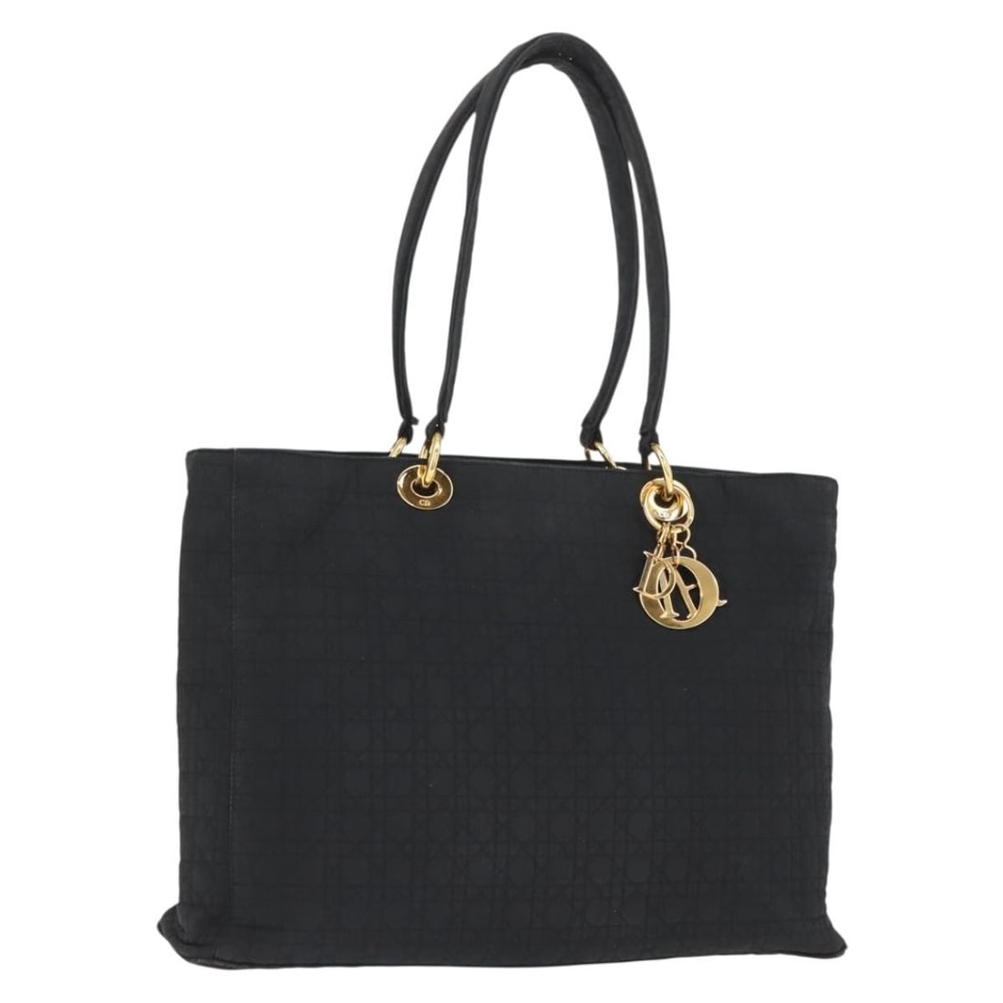 Christian Dior Black Gold Nylon Canage Tote Bag Authenticated: Christian Dior Black Gold Nylon Canage Tote Bag Authenticated This Christian Dior Canage Tote Bag combines elegance and practicality with its sleek nylon exterior in a striking black and gold color sc