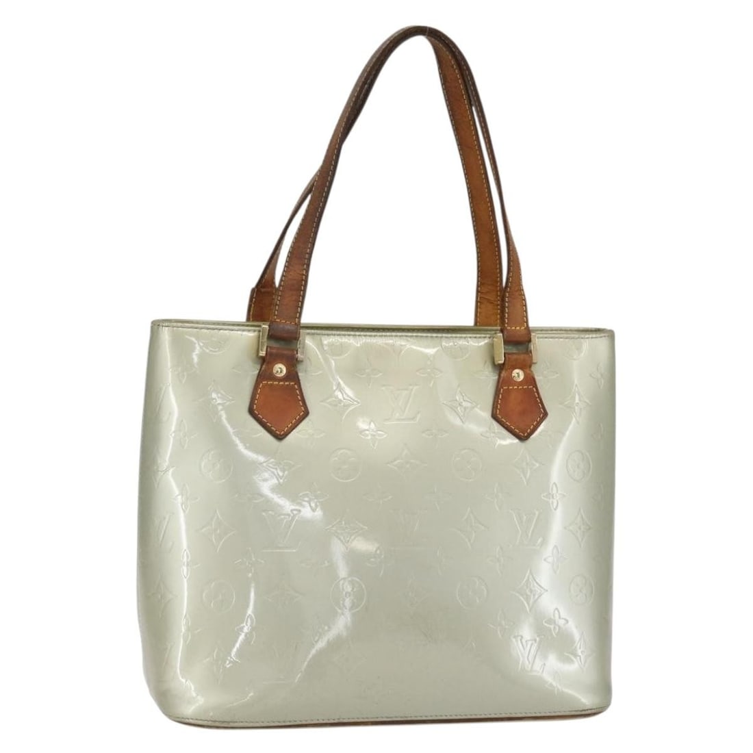 LOUIS VUITTON Monogram Vernis Houston Hand Bag Gris M91053 Authentic: LOUIS VUITTON Monogram Vernis Houston Hand Bag Gris M91053 Authentic Experience the timeless elegance of the LOUIS VUITTON Monogram Vernis Houston Hand Bag in a sophisticated Gris hue. Crafted from hi