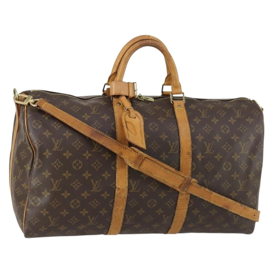 LOUIS VUITTON Monogram Keepall Bandouliere 50 Bag M41416 Authentic France (1 of 18)