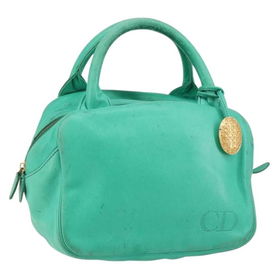 Christian Dior Green Gold Leather Hand Bag Auth 144817 France: Christian Dior Green Gold Leather Hand Bag Auth 144817 France This exquisite Christian Dior handbag combines luxury with functionality, featuring a striking green and gold leather exterior. Crafted in