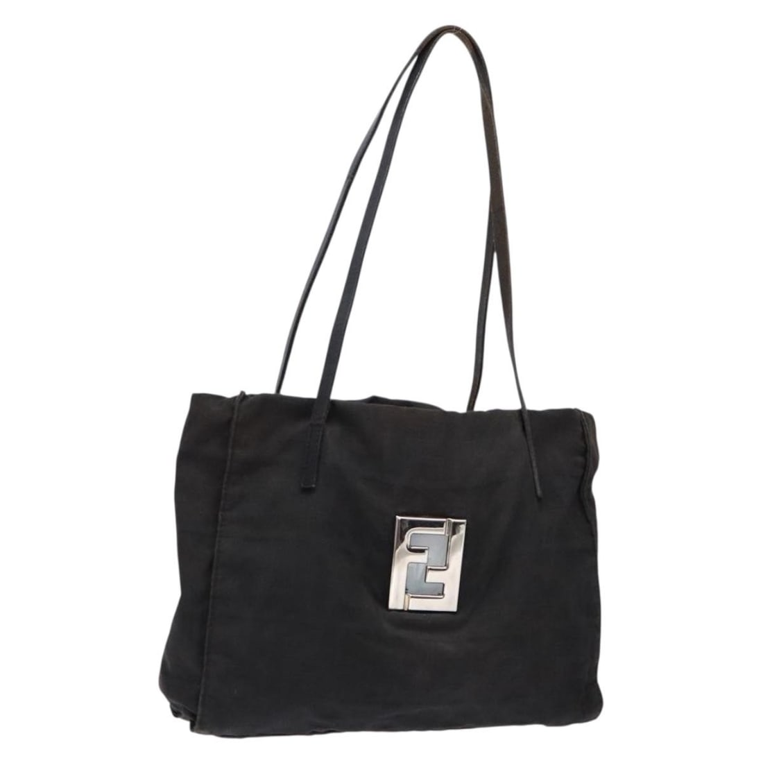 FENDI Zucca Canvas Tote Bag Black Silver Made in Italy: FENDI Zucca Canvas Tote Bag Black Silver Made in Italy This authentic FENDI Tote Bag, crafted from distinctive Zucca Canvas, showcases a striking black and silver exterior. Designed for both style and