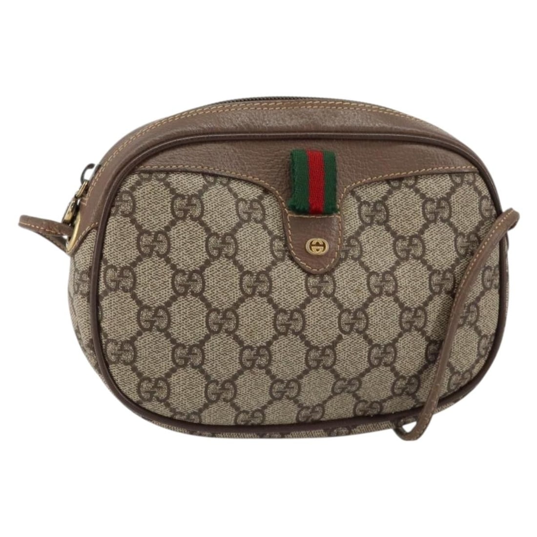 GUCCI GG Supreme Sherry Line Shoulder Bag PVC Beige Gold 007 58 6112 4023 Auth: GUCCI GG Supreme Sherry Line Shoulder Bag PVC Beige Gold 007 58 6112 4023 Auth Introducing the GUCCI GG Supreme Web Sherry Line Bag, a stylish shoulder bag crafted from durable PVC leather in an elega