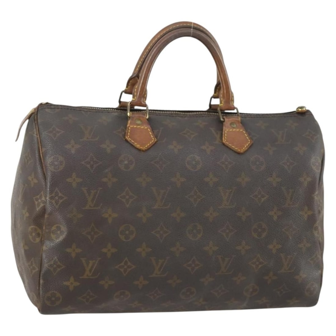 Louis Vuitton Speedy 35 Monogram Canvas Handbag M41524 With Aftermarket Handle: Louis Vuitton Speedy 35 Monogram Canvas Handbag M41524 With Aftermarket Handle This Louis Vuitton Speedy 35 handbag features the iconic Monogram canvas and is crafted in France. The bag has a spacious