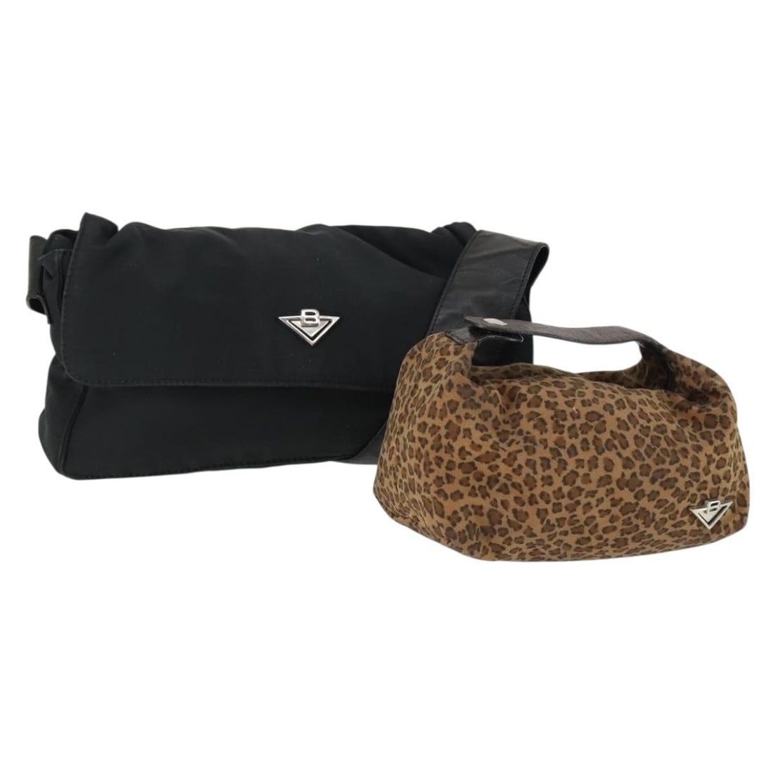 Set of 2 Bottega Veneta Nylon Handbags Black and Brown: Set of 2 Bottega Veneta Nylon Handbags Black and Brown This is a set of two Bottega Veneta hand bags crafted in nylon, featuring black and brown colors. Made in Italy, both bags are classified as heav