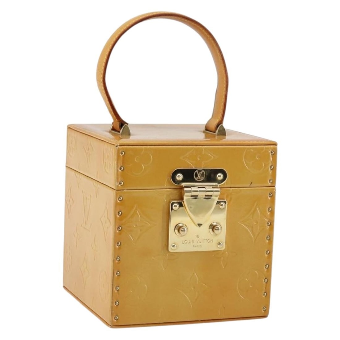 LOUIS VUITTON Monogram Vernis Bleecker Beige Cosmetic Pouch M91002 Auth (1 of 18)