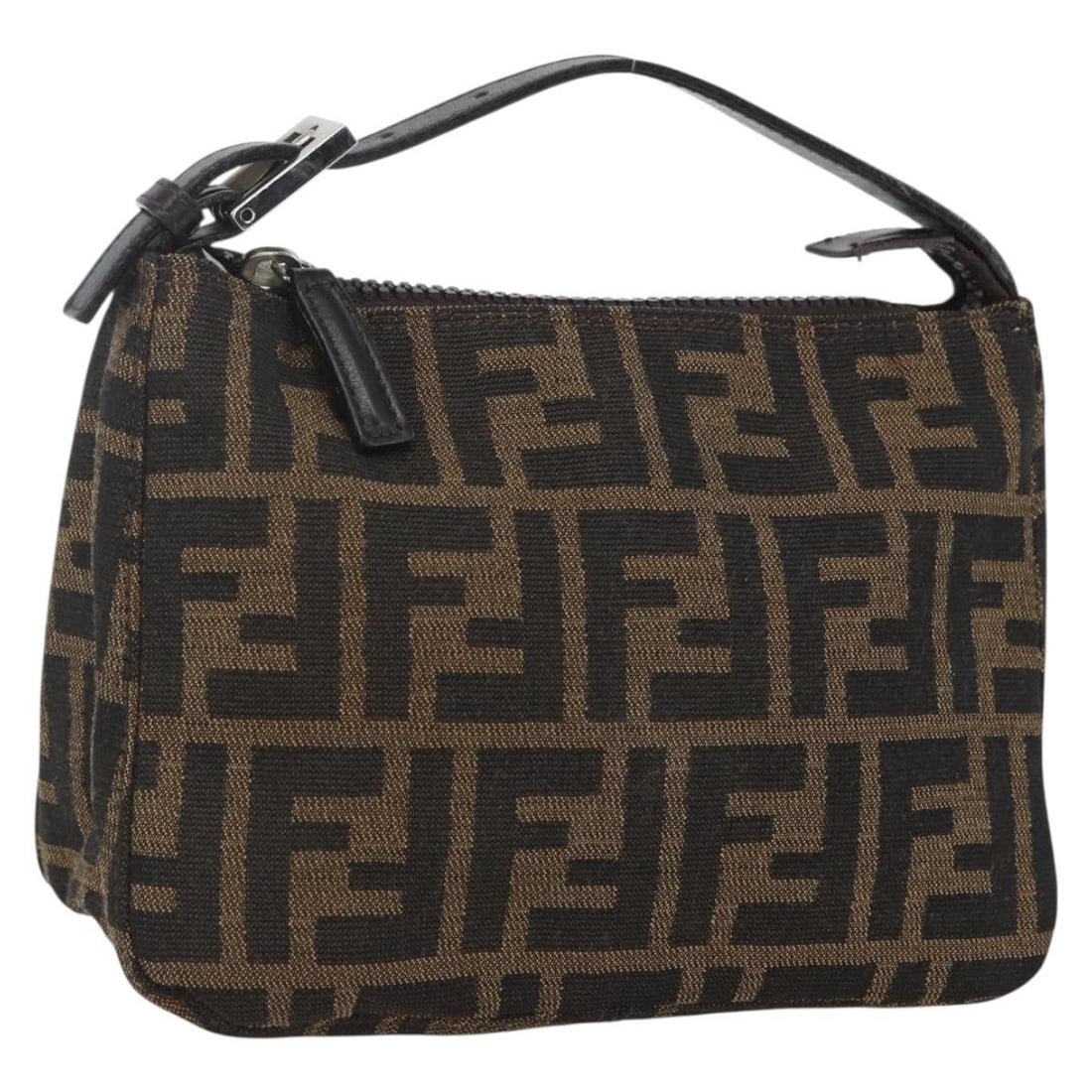 Fendi Zucca Canvas Black and Brown Italian Hand Pouch (1 of 18)