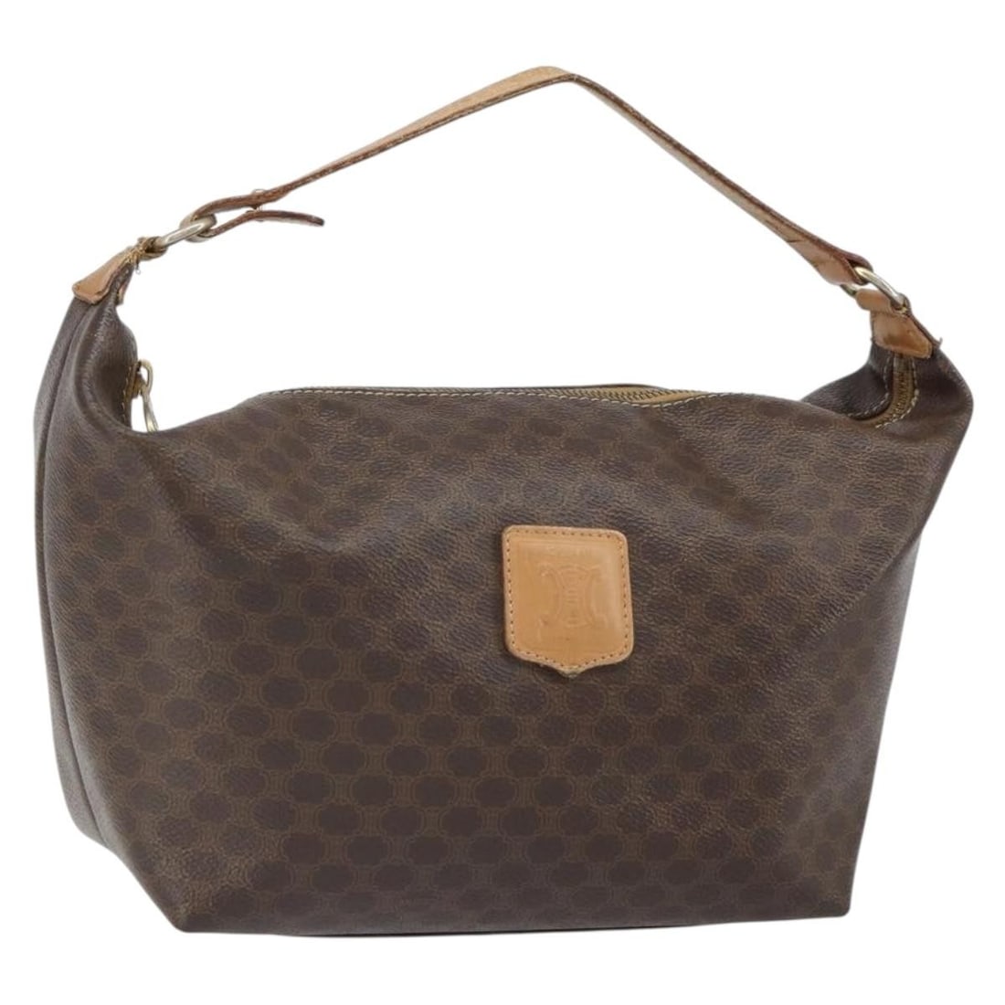 Celine Brown Macadam PVC Canvas Accessory Pouch Gold Tone Details (1 of 18)